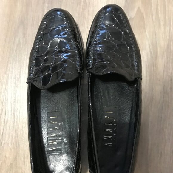 Amalfi Ladies Black Patent Leather Shoes Size 9 - Picture 6 of 6
